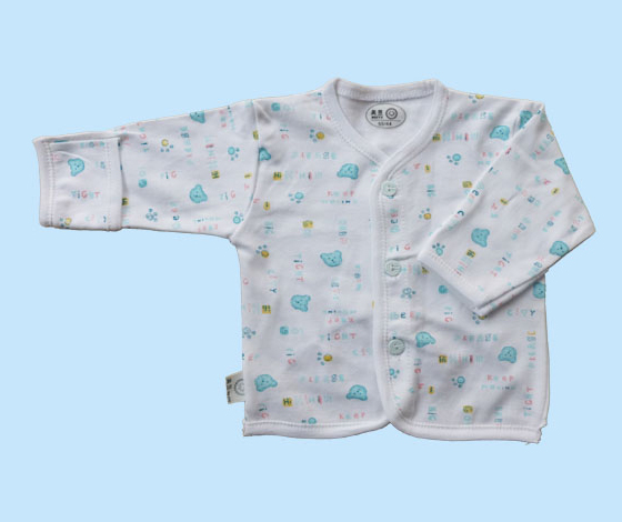 A05半背包邊系扣上衣(青)