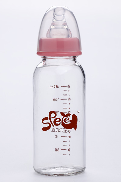 施貝樂(lè)粉色直身奶瓶180mlLBZ08