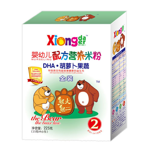 熊大熊二DHA胡蘿卜果蔬yingye營養(yǎng)米粉