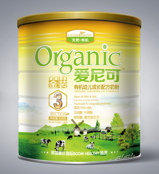 愛尼可金裝有機(jī)youe成長(zhǎng)配方奶粉3段500g