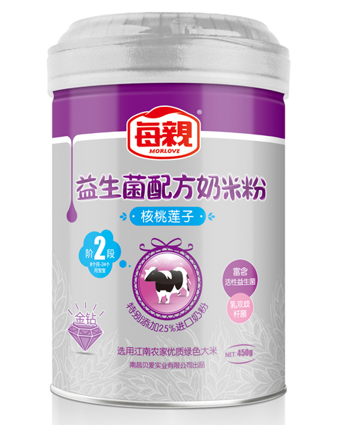 每親核桃蓮子益生菌配方奶米粉2段