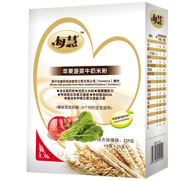 每慧蘋果菠菜牛奶米粉225