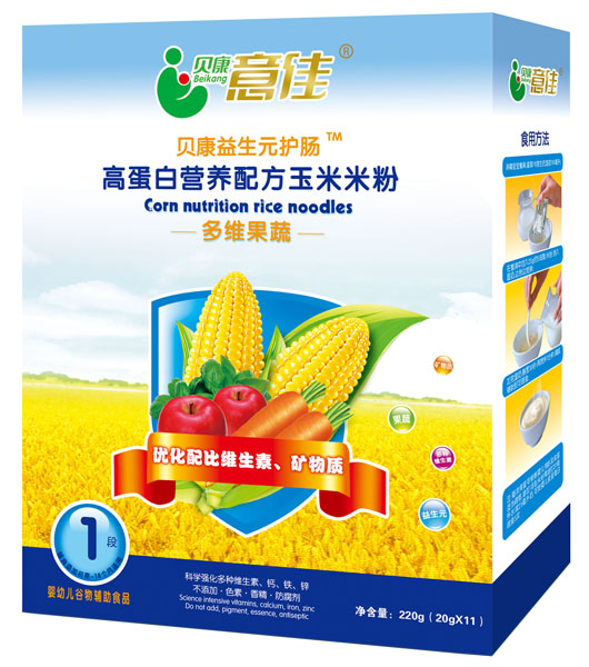 貝康意佳多維果蔬高蛋白營養(yǎng)配方玉米米粉1段