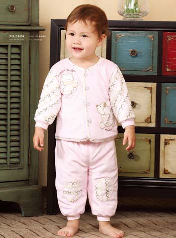 諾比帶扣棉衣淺粉色