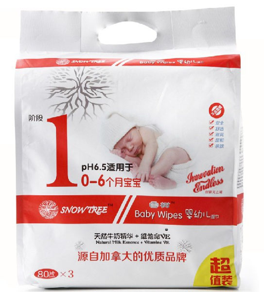 snowtree雪樹yingye濕巾1段大80×3