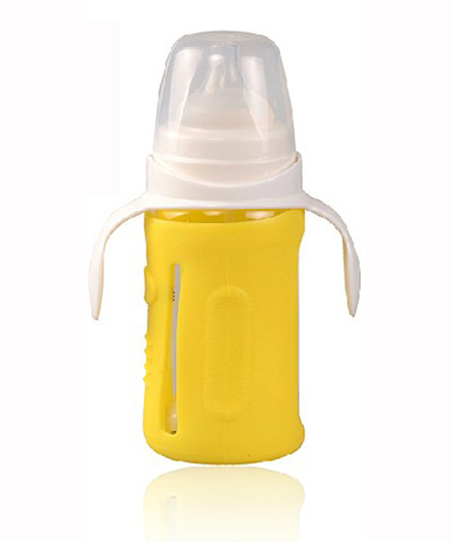 U親A109寬口徑防燙玻璃耐高溫帶柄自動(dòng)奶瓶240ml