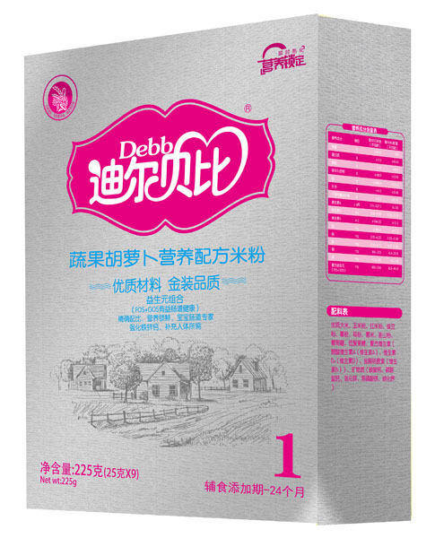 迪爾貝比蔬果胡蘿卜營(yíng)養(yǎng)配方米粉盒裝