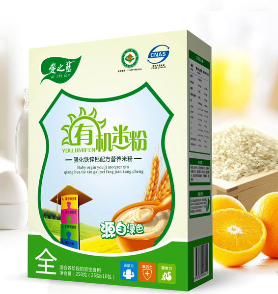 愛(ài)之藍(lán)強(qiáng)化鐵鋅鈣配方有機(jī)米粉盒裝