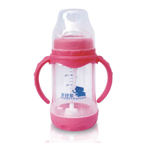 多比象帶手柄yinge奶瓶150ml粉色
