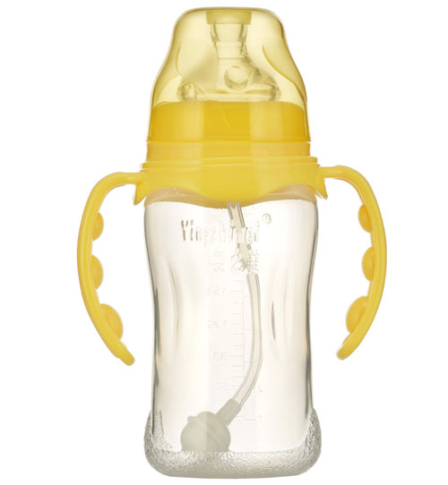嬰之美寬口雙耳自動弧形PPyinge奶瓶240ML