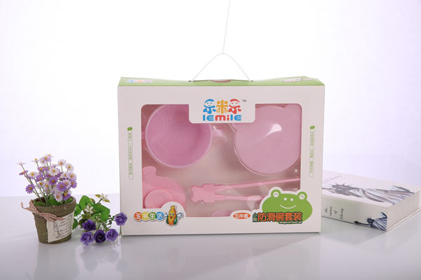 樂米樂粉色小熊防滑碗套裝