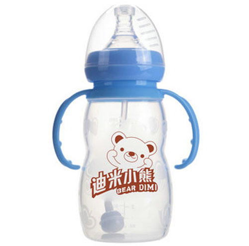 迪米小熊寬口有柄自動硅膠奶瓶240ml