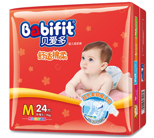 貝愛多舒適棉柔紙尿褲M碼24片中包裝