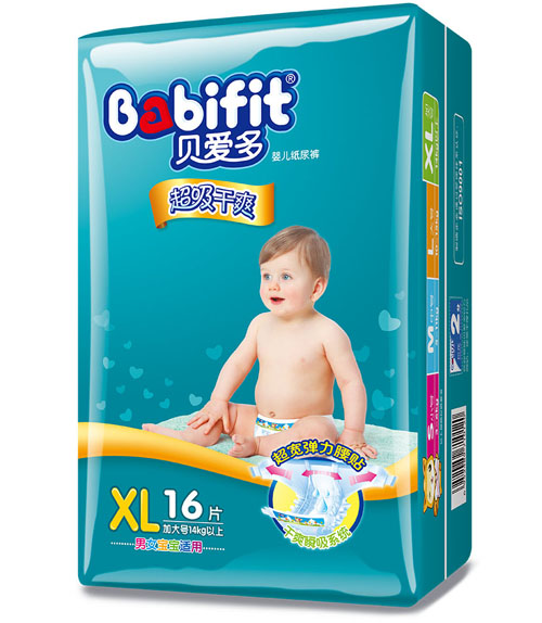 貝愛(ài)多超級(jí)干爽紙尿褲XL碼16片中包裝