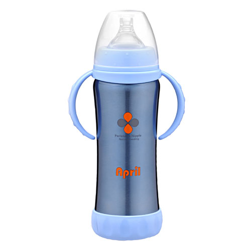 愛普麗不銹鋼保溫奶瓶210ml藍色