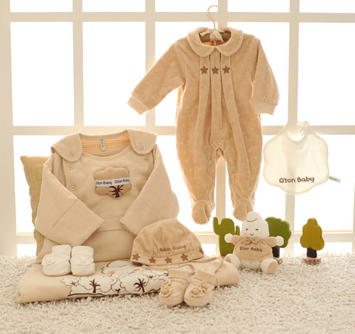 棉果果彩棉多功能睡袋翻領(lǐng)哈衣遮陽帽套裝