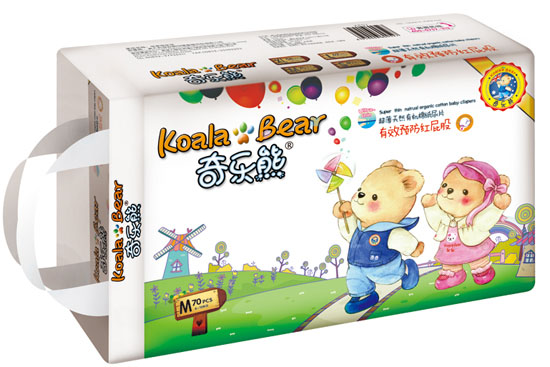 奇樂(lè)熊超薄有機(jī)棉尿片M碼70片