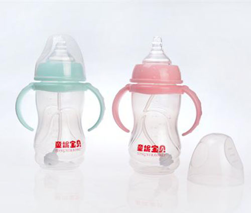 童妮寶貝帶手柄自動(dòng)吸管yinge奶瓶