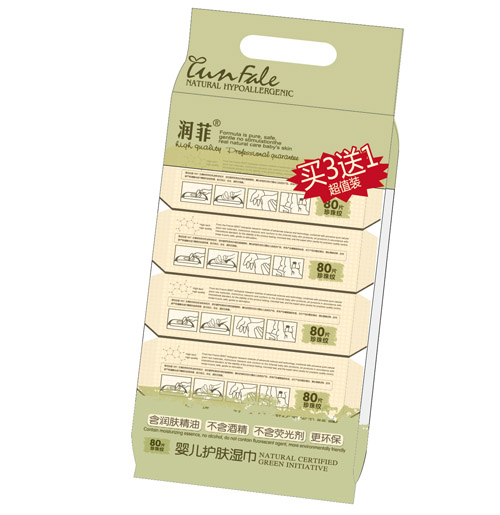 潤(rùn)菲yinge護(hù)膚濕巾四連包