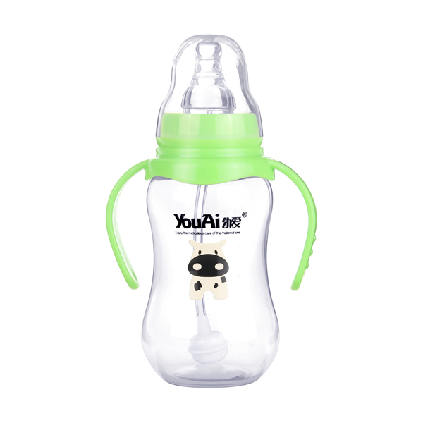 幼愛PP標(biāo)口帶柄自動(dòng)吸葫蘆奶瓶180ml