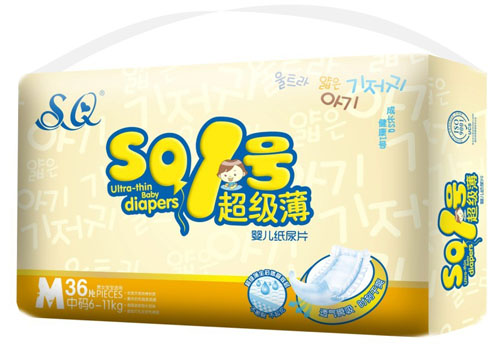 SQ1號(hào)超級(jí)薄yinge紙尿片M碼36片