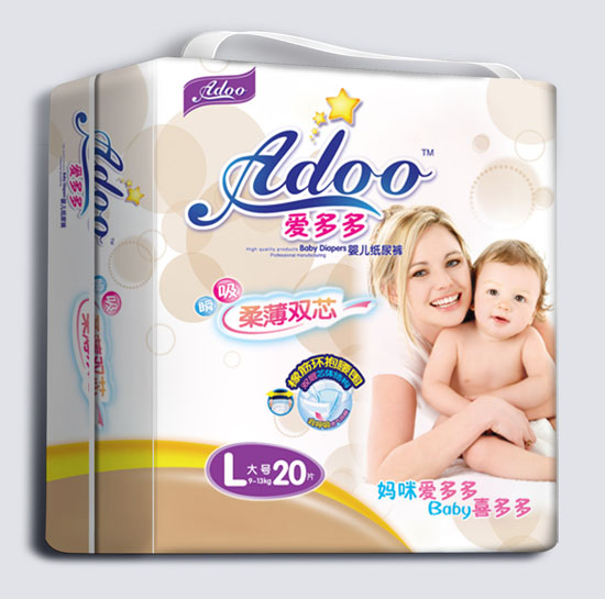 愛(ài)多多柔薄雙芯yinge紙尿褲L碼20片