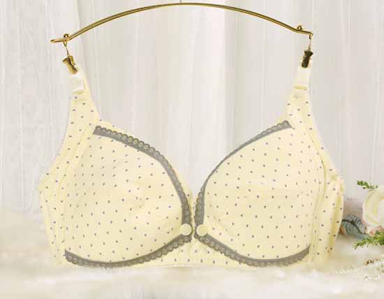 元曼零感輕盈515前開扣無鋼托哺乳內(nèi)衣內(nèi)褲黃色玉點(diǎn)