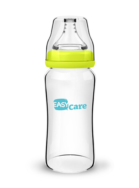 伊斯卡爾240ml玻璃寬口徑奶瓶(黃色)