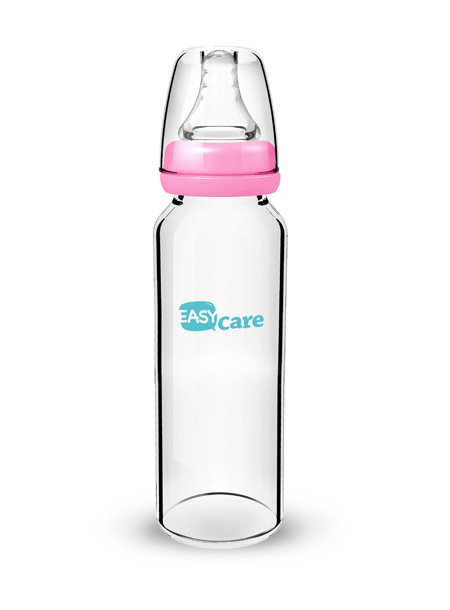 伊斯卡爾240ml玻璃標準口徑奶瓶(紅)