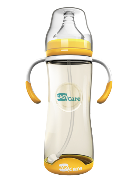 伊斯卡爾320mlPPSU自動(dòng)寬口徑感溫奶瓶(黃)