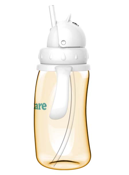 伊斯卡爾320ml PPSU企鵝吸管杯(測)