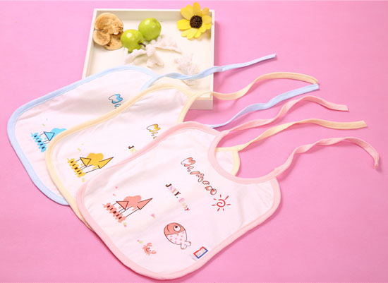 金色小魚單面蘆薈纖維中號口水圍