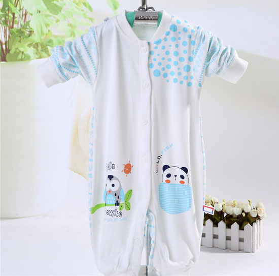 金色小魚(yú)竹纖維雙面熊寶寶哈衣