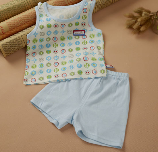 金色小魚純棉素色單面數(shù)字背心套