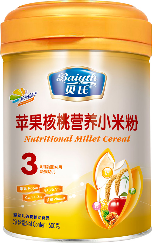 貝氏蘋果核桃營(yíng)養(yǎng)小米粉408克3段