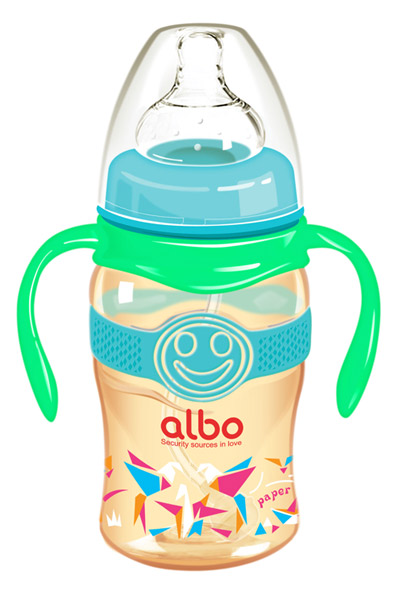 愛樂(lè)寶220mlPPSU寬口感溫自動(dòng)奶瓶綠色