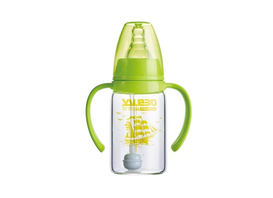 優(yōu)樂(lè)寶標(biāo)口徑有柄自動(dòng)晶鉆玻璃奶瓶120ML(S)