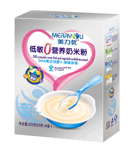 美力優(yōu)DHA南瓜胡蘿卜果蔬多維低敏0°營養(yǎng)奶米粉全段