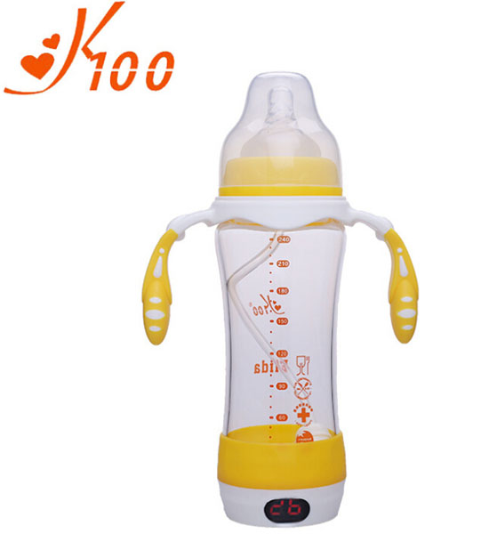 K100智能測(cè)溫雙手柄奶瓶黃色