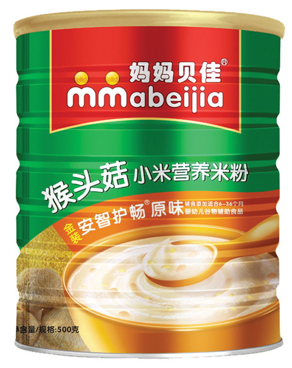 媽媽貝佳原味500克猴頭菇小米米粉聽裝