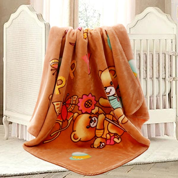 亞奧超柔云毯歡樂熊褐色