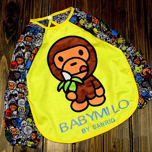 寶寶罩衣食飯衣畫(huà)畫(huà)衣圍兜黃猴子