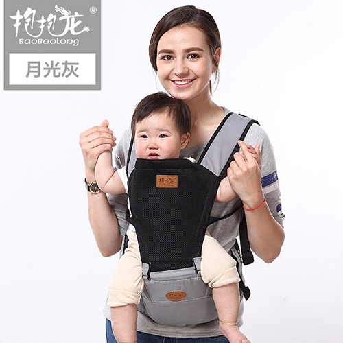 抱抱龍腰凳夏季透氣yinge雙肩腰凳月光灰