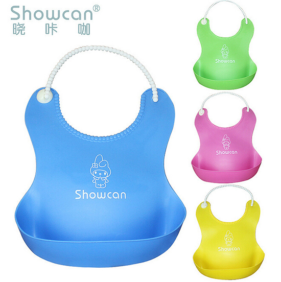防水兒童yinge塑料仿硅膠圍嘴圍兜
