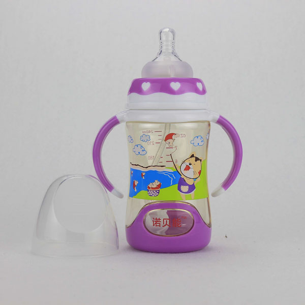 諾貝能yingye奶瓶帶柄紫色