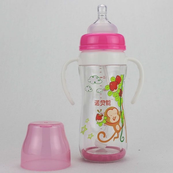 諾貝能yingye奶瓶大粉色猴子圖案