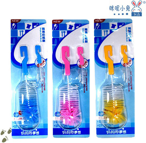 咪妮小兔yinge簡(jiǎn)易雙色刷絲奶瓶刷