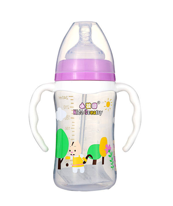 小孩國寬口直身自動(dòng)PP奶瓶240ML