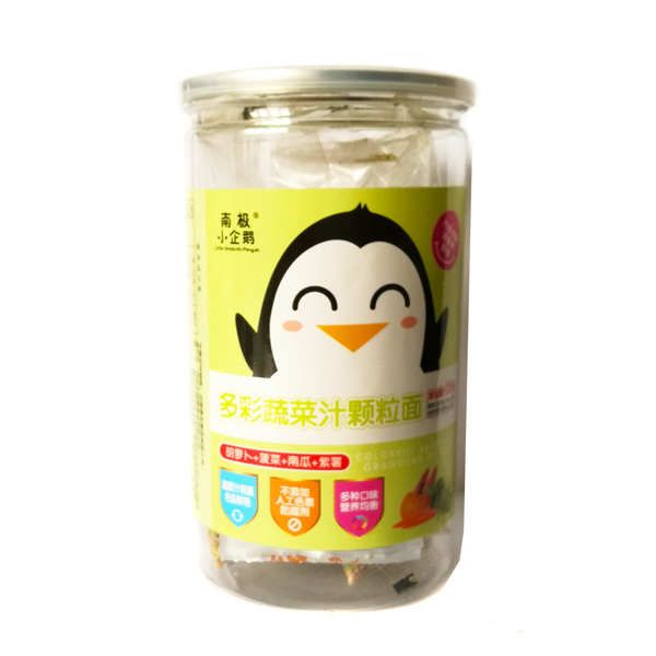 南極小企鵝多彩果蔬汁顆粒面(胡蘿卜+菠菜+南瓜+紫薯)