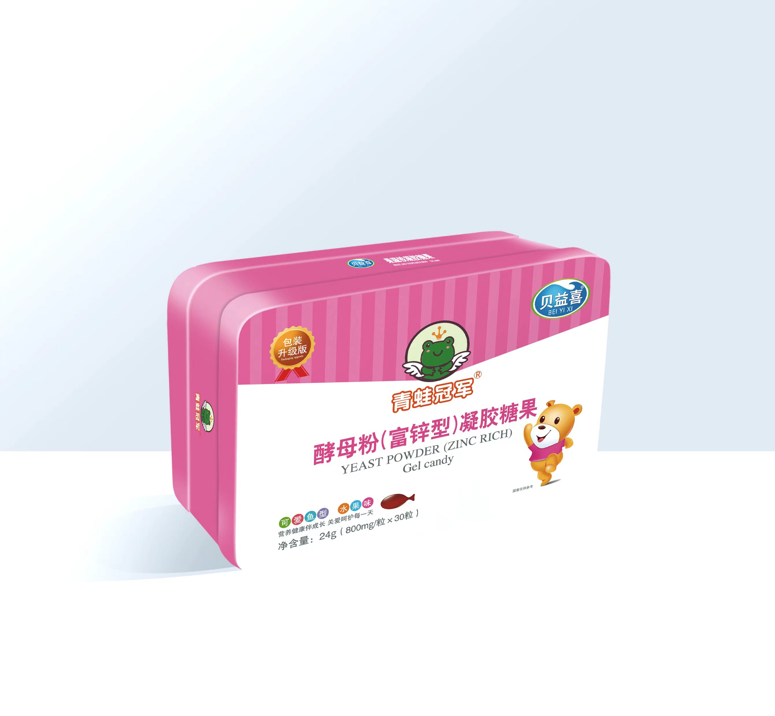 青蛙冠軍酵母粉(富鋅型)凝膠糖果